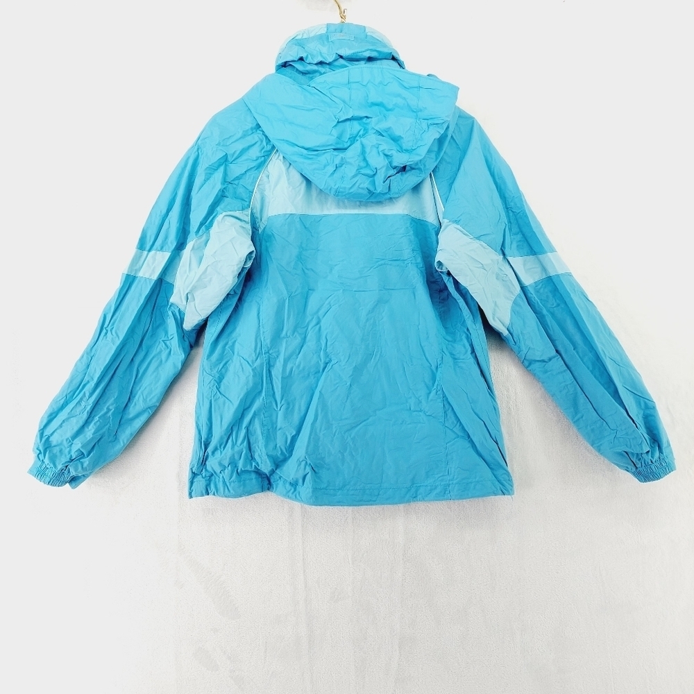 Columbia Women's Two Tone Blue Windbreaker Hooded Winter Jacket P2971 - Picture 4 of 7